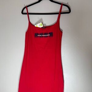 NWT Vintage Marithé + François Girbaud Logo Midi Slip Dress – Red